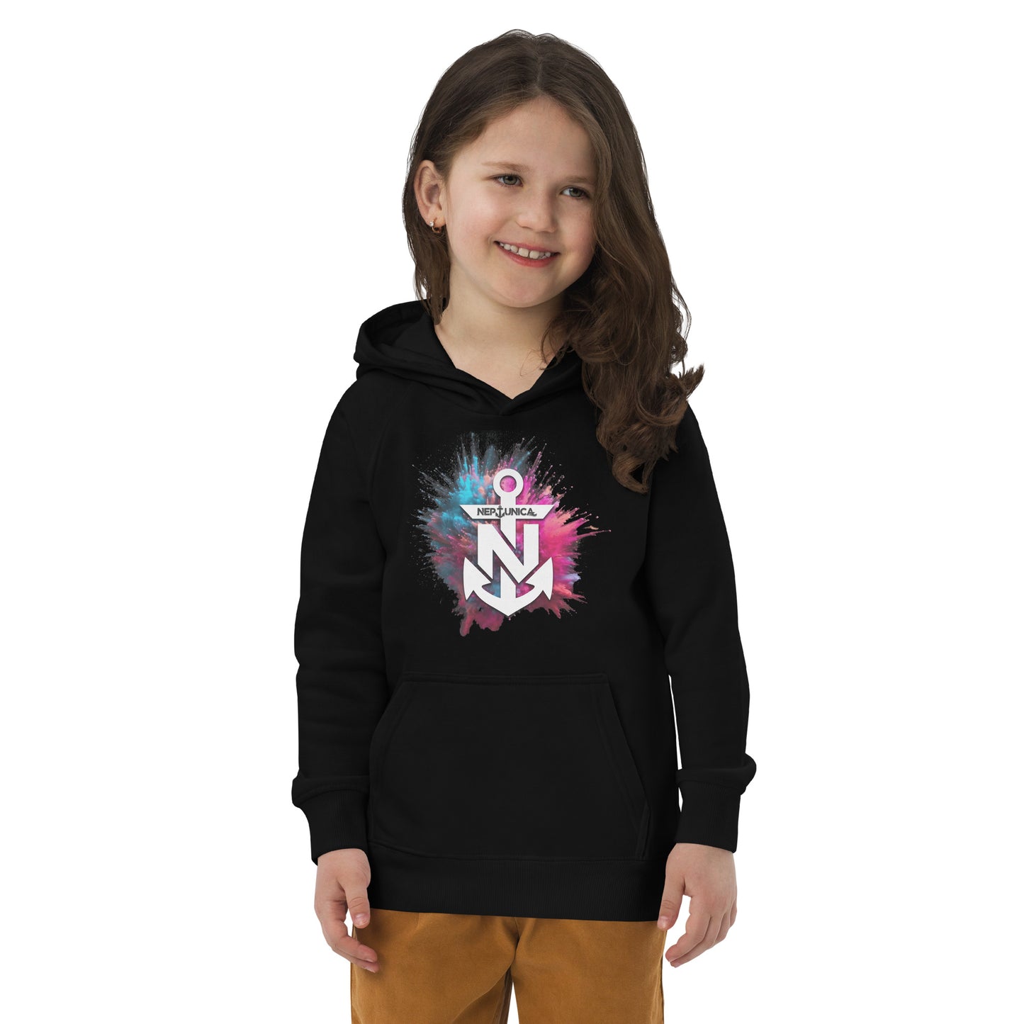 Neptunica Kids ECO/BIO Hoodie | Black Colorsplash Edition