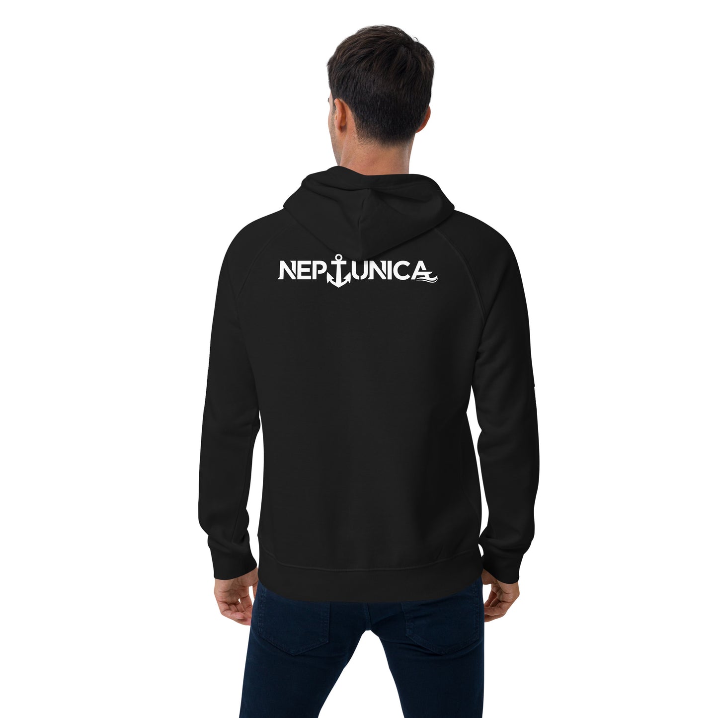 Neptunica Unisex ECO/BIO Raglan Hoodie | Black Colorsplash Edition