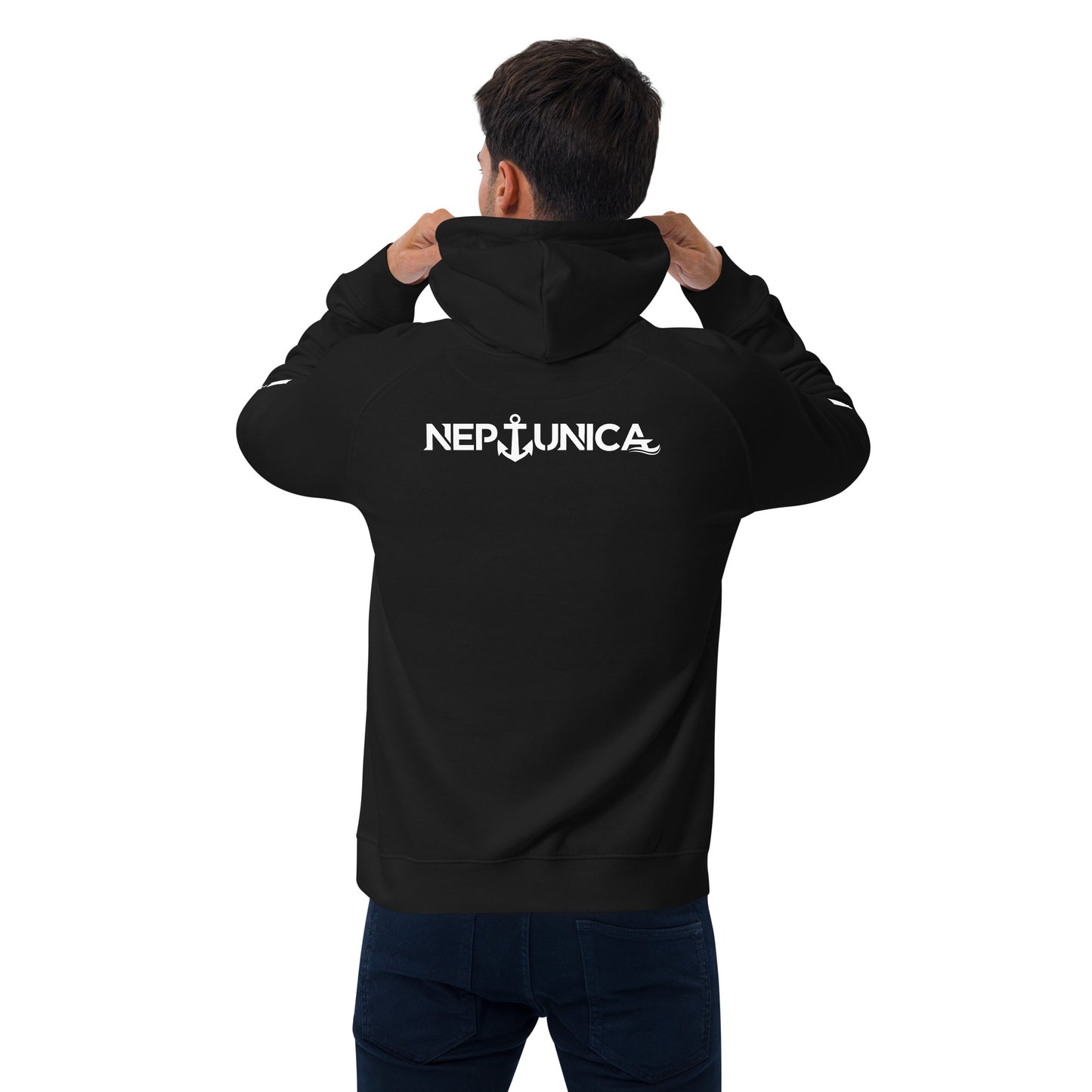 Neptunica Unisex ECO/BIO Raglan Hoodie | Black Colorsplash Edition