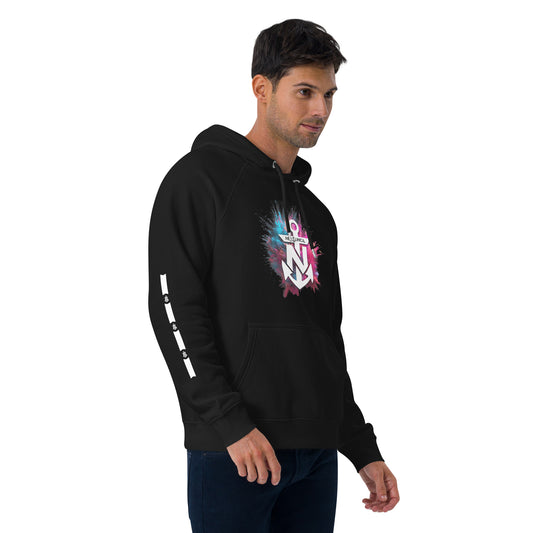 Neptunica Unisex ECO/BIO Raglan Hoodie | Black Colorsplash Edition
