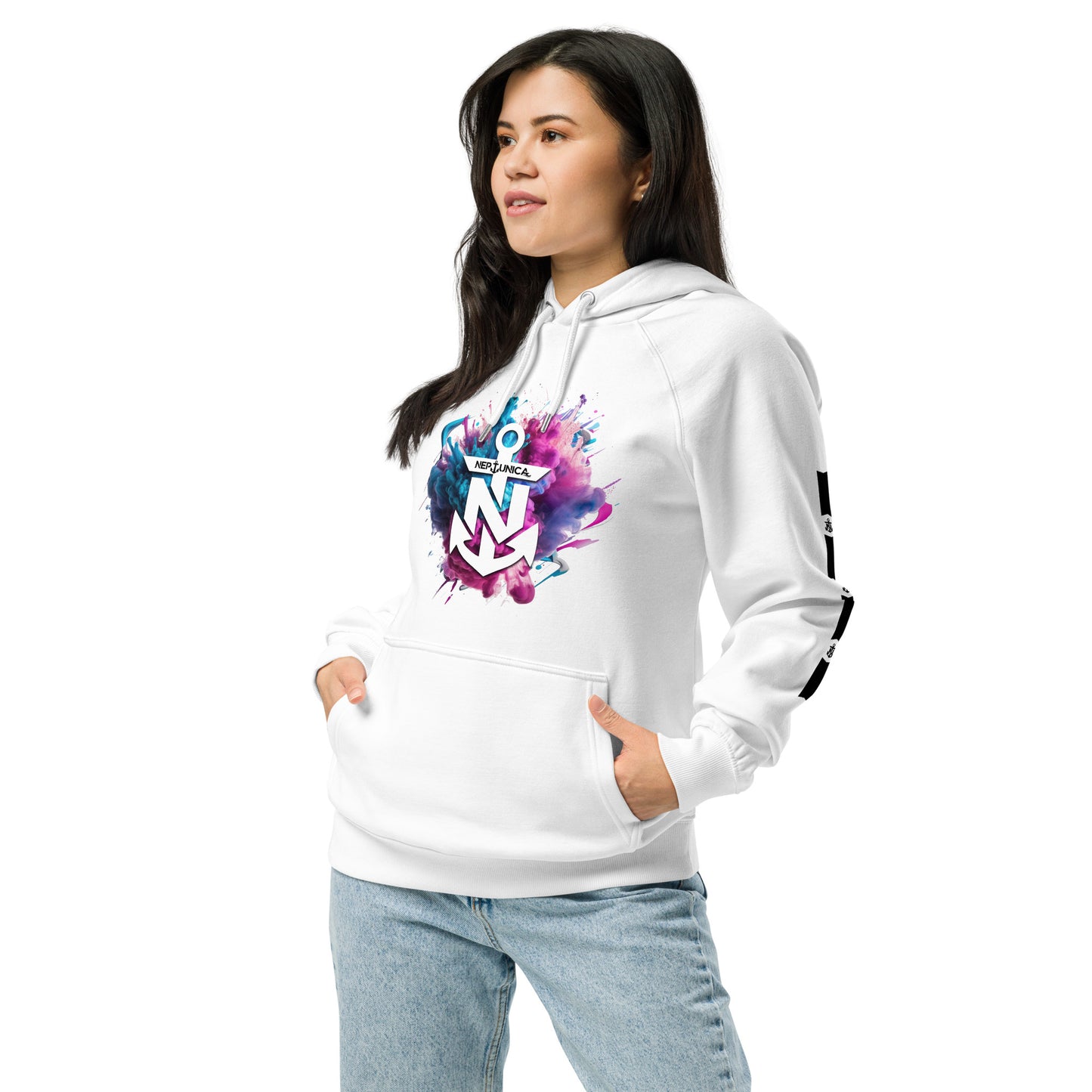 Neptunica Unisex ECO/BIO Raglan Hoodie | Colorsplash Edition