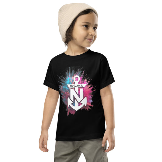Neptunica Toddler Short Sleeve T-Shirt | Black Colorsplash Edition